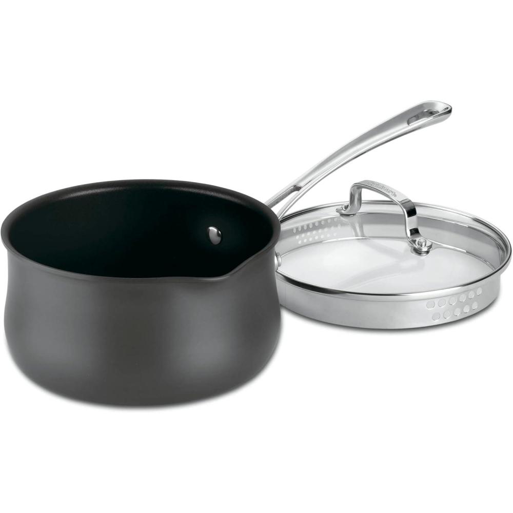 imageCuisinart Contour 2Quart PURELYCERAMIC Nonstick PFAS Free HardAnodized Saucepan with Cover 6419C18P