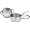 imageCuisinart 7735CG Chefs Classic Brushed Stainless 3Piece 3Quart Steamer Set with Pan