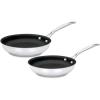 imageCuisinart Chefs Classic Stainless Nonstick 2Piece 9Inch and 11Inch Skillet Set  Black And SilverBlack and Silver  Stainless