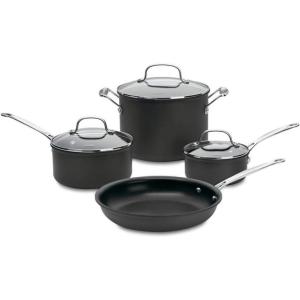 Cuisinart 66-7P1 Chef’s Classic Nonstick Hard-Anodized 7-Piece Cookware Set, Black