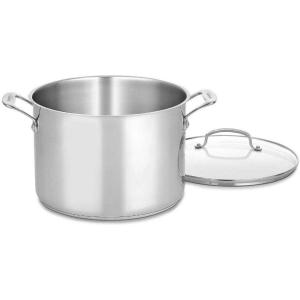 Cuisinart 76610-26G Chef’s Classic 10-Quart Stockpot with Glass Cover,Brushed Stainless(10-Quart)