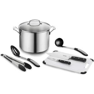 Cuisinart 76610-26PHS Chef’s Classic Stainless 10 Qt. Stockpot with Essential Tools, Stainless Steel