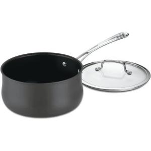 Cuisinart Contour 1-Quart PURELYCERAMIC™ Nonstick PFAS Free Hard-Anodized Saucepan with Cover, 6419C-14