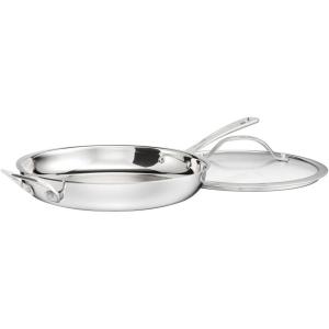 Cuisinart PureClad™ PureClad™ Triple-Ply 12″ Stainless Steel Skillet with Helper Handle and Cover. PCT22-30HC(12 Inch Skillet)