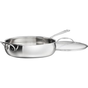 Cuisinart PureClad™ PureClad™ Triple-Ply 12″ Stainless Steel Skillet with Helper Handle and Cover. PCT22-30HC(5.5 Quart Saute Pan)