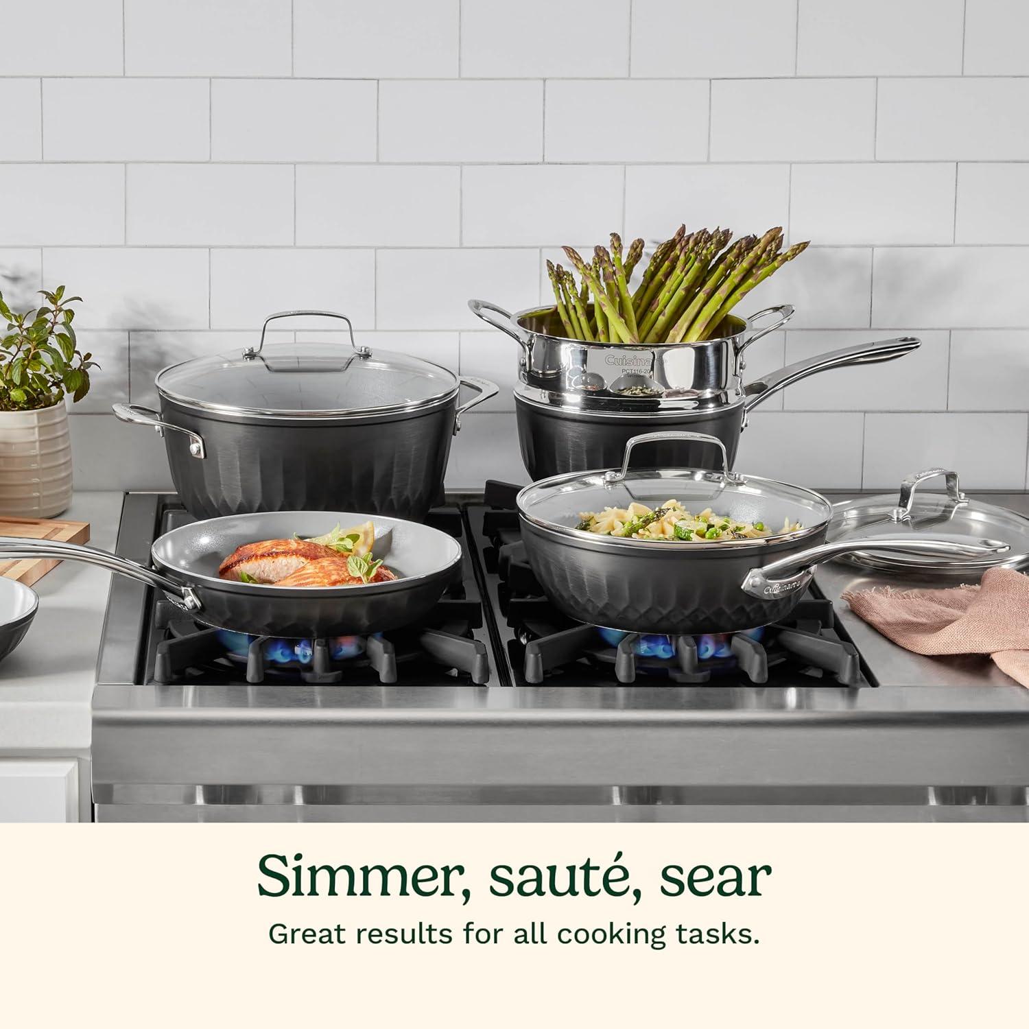 imageCuisinart 11Pc Color Impressions Ceramic Nonstick Set 58S11BK