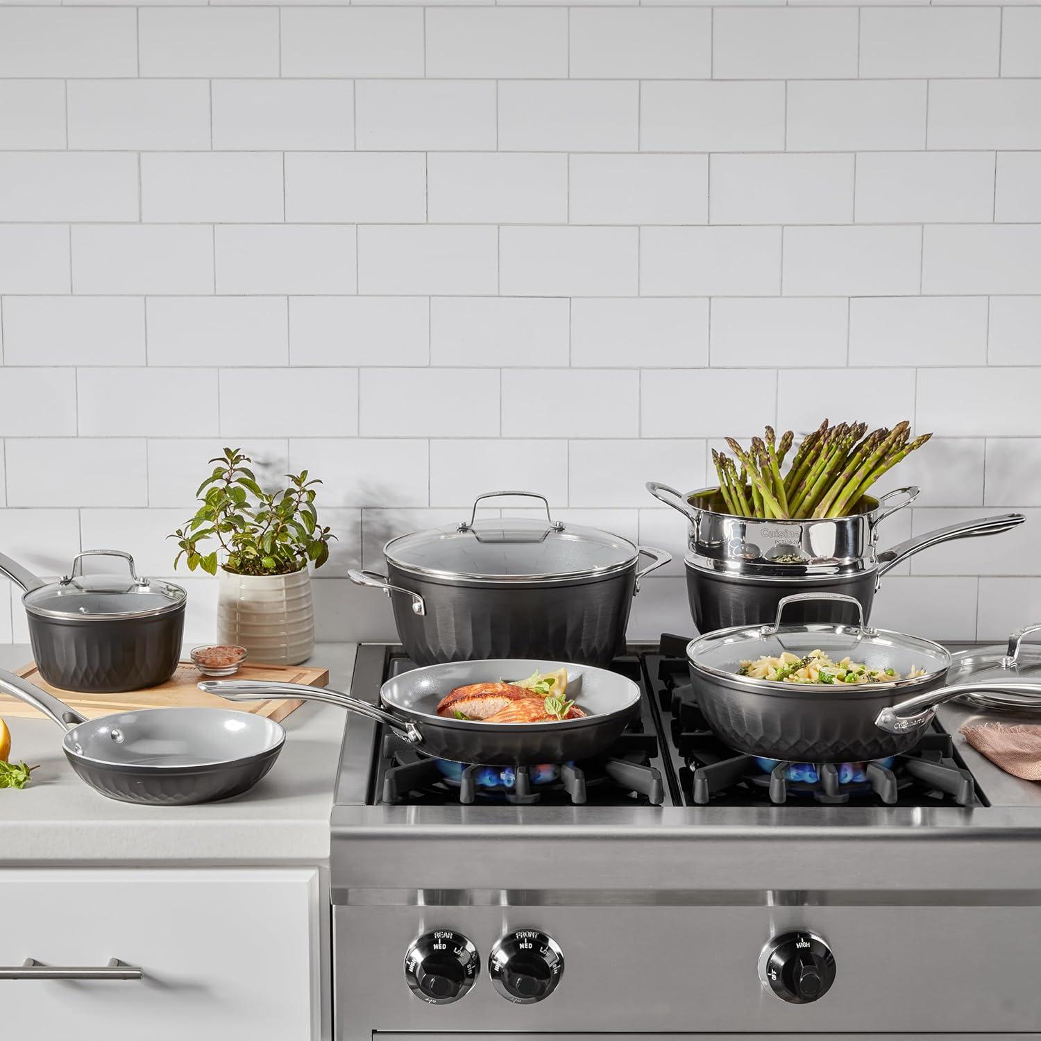 imageCuisinart 11Pc Color Impressions Ceramic Nonstick Set 58S11BK
