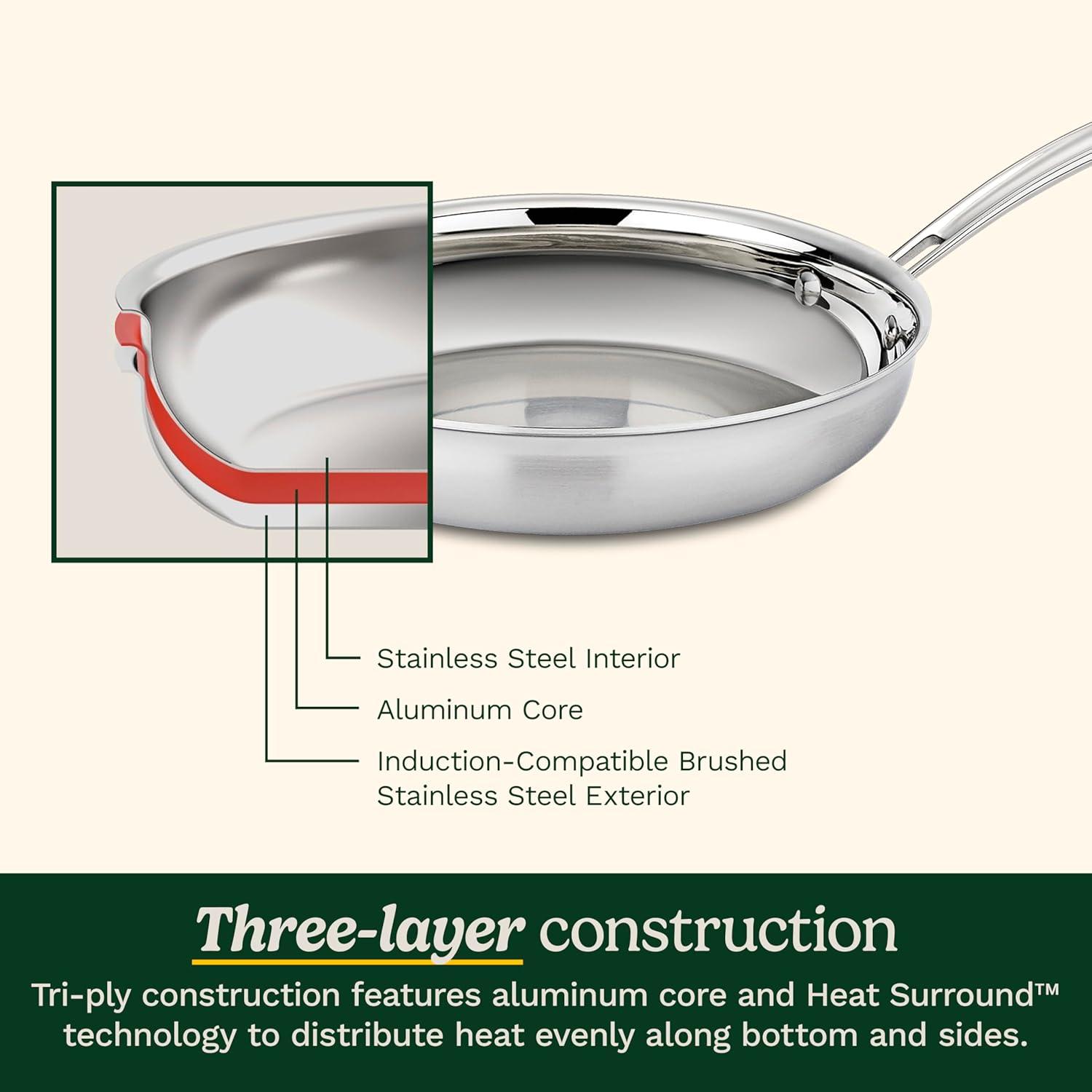 imageCuisinart 12Piece MultiClad Pro Triple Ply Stainless Steel Cookware Set Heat Surround Technology Cool Grip Handles Oven Safe to 500F MCPS12N Silver15Piece