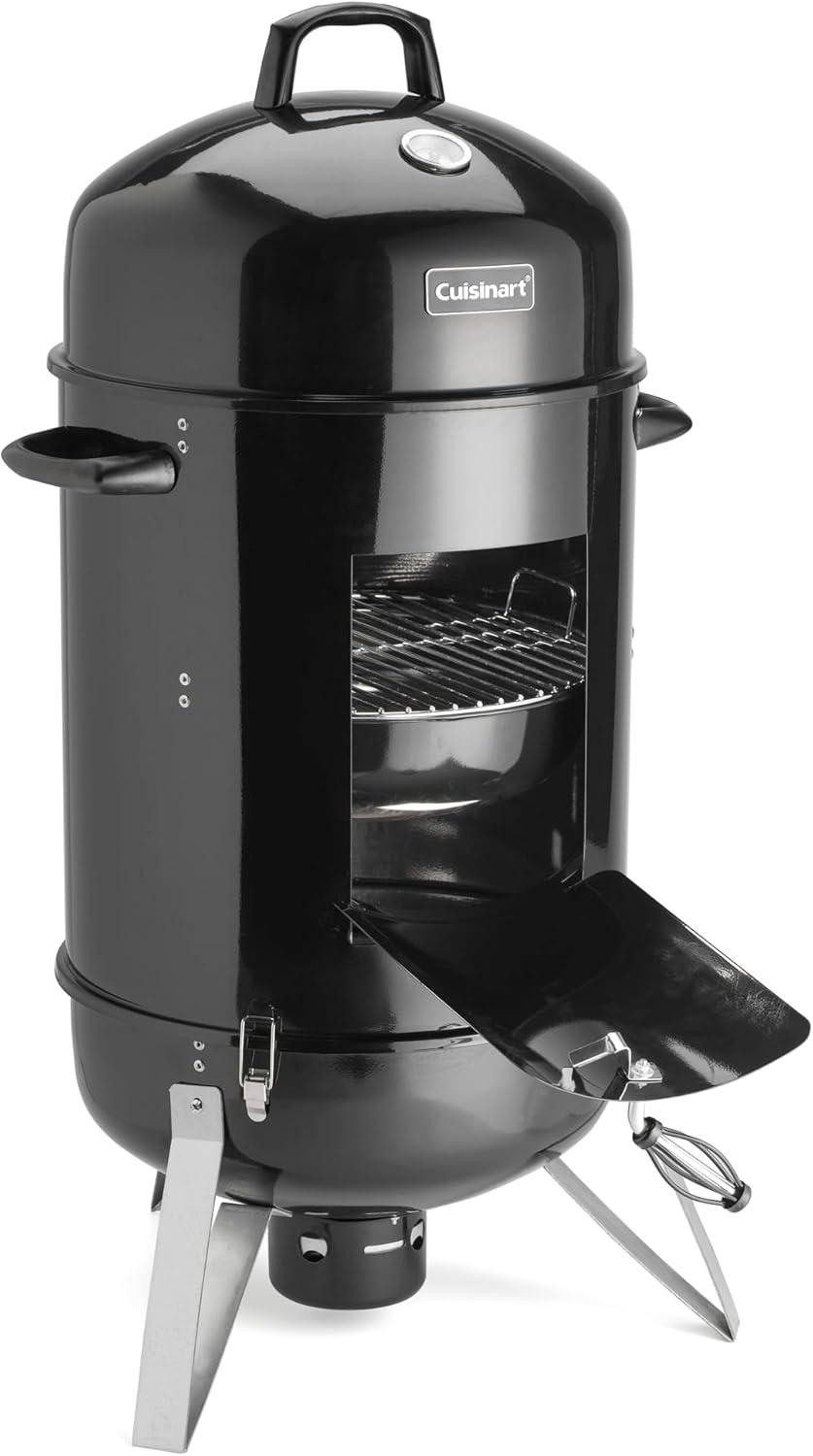 imageCuisinart 18 Vertical Charcoal Smoker Integrated Thermometer Water Bowl and Dual Vents Perfect for Smoked Brisket Chrome Plated Grates Smoker Grill for BBQ Camping TailgatesVertical Charcoal Smoker 18