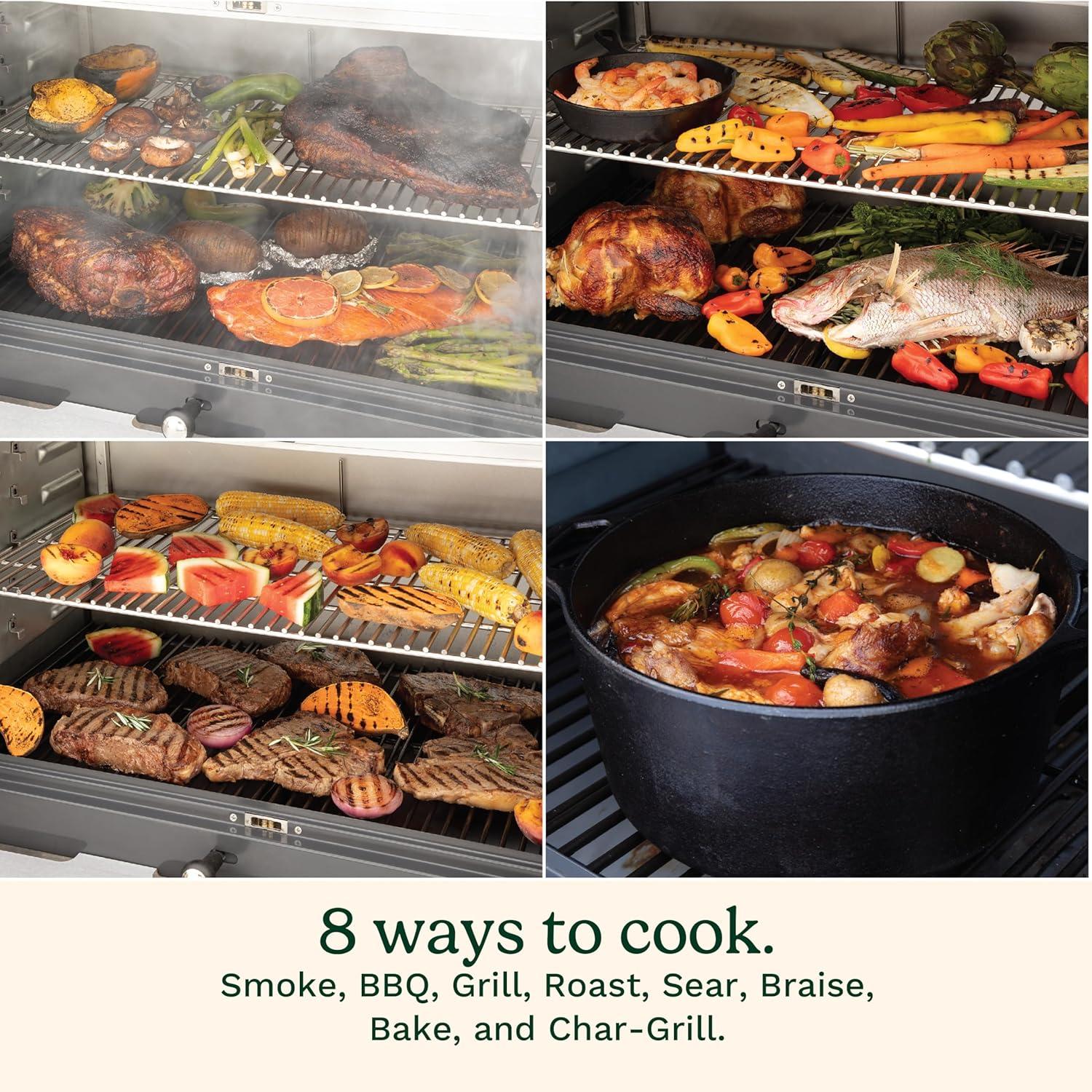 imageCuisinart 8in1 Portable Wood Pellet Grill and Smoker Compact for RV Tailgates Camping and Backyard Cooking Smoky Flavor Versatile Meat Smoker