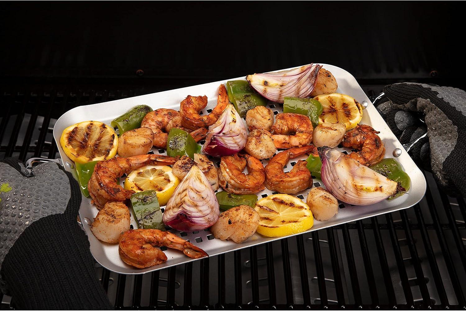 imageCuisinart CGT301 Stainless Steel Grill Topper 12 x 16InchNonStick Rectangular Grill Topper