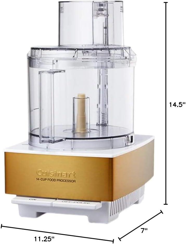 imageCuisinart Cup Pro Custom 11 Food Processor With 625 Watt Motor And Extra Large Feed Tube allows For Whole Fruit And Vegetables Additional Accessories Included For Even More Versatility WhiteWhiteGold