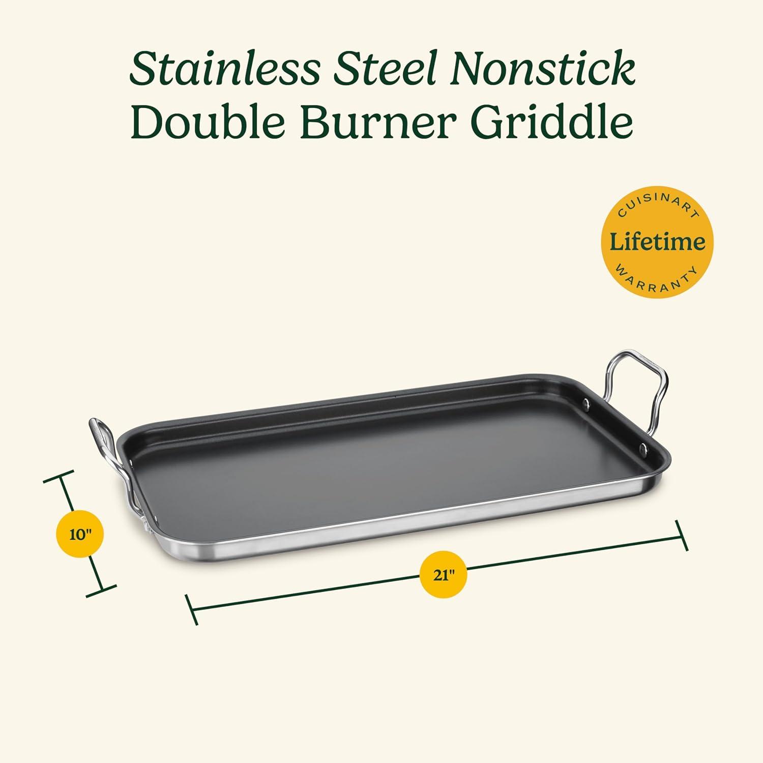 imageCuisinart Griddle Skillet Nonstick Double Burner 10x18Inch MCP4525NSP1