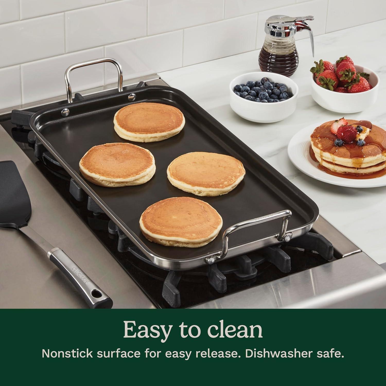 imageCuisinart Griddle Skillet Nonstick Double Burner 10x18Inch MCP4525NSP1