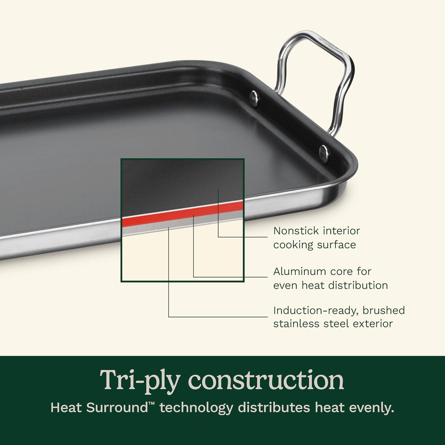 imageCuisinart Griddle Skillet Nonstick Double Burner 10x18Inch MCP4525NSP1