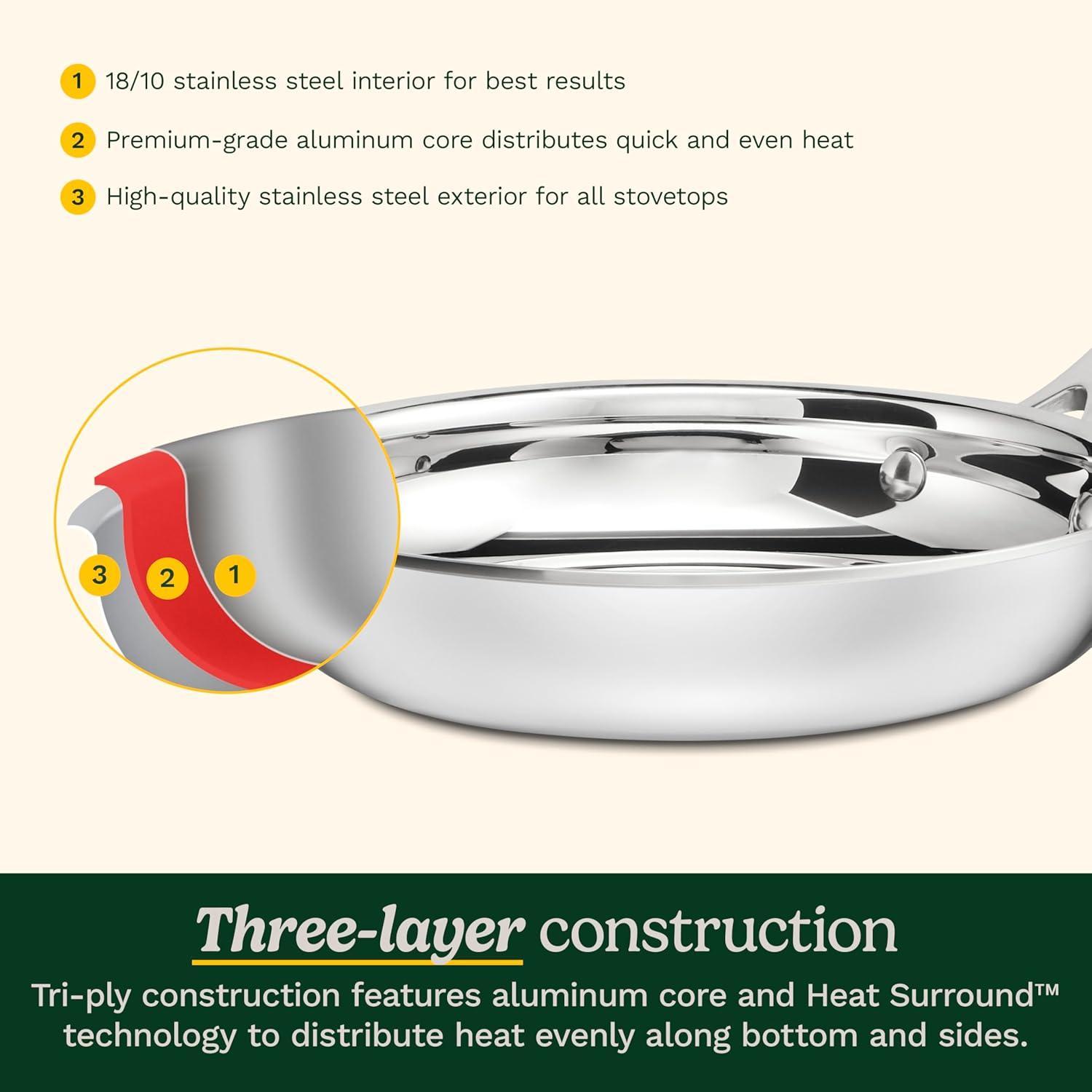 imageCuisinart PureClad TriplePly 8 Stainless Steel Skillet PCT2220