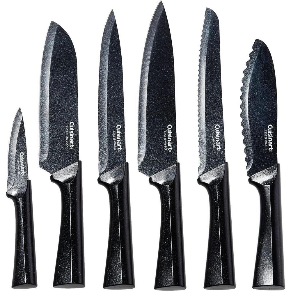 imageCUISINART Cutlery Knife Set 12pc Metallic Cutlery Knife Set with Blade Guard  Lightweight Stainless Steel Durable amp Dishwasher Safe C5512PMBBlack8