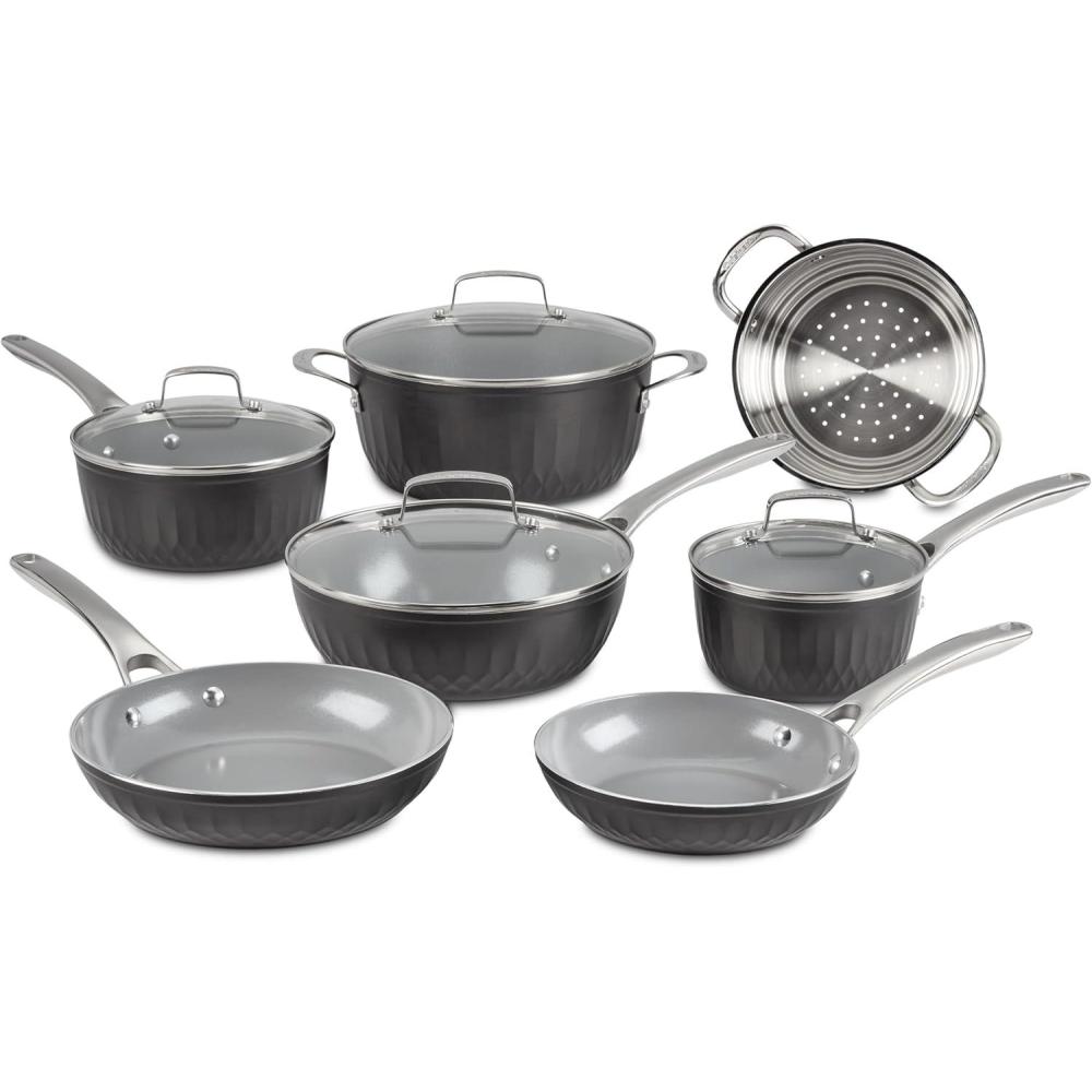 imageCuisinart 11Pc Color Impressions Ceramic Nonstick Set 58S11BK