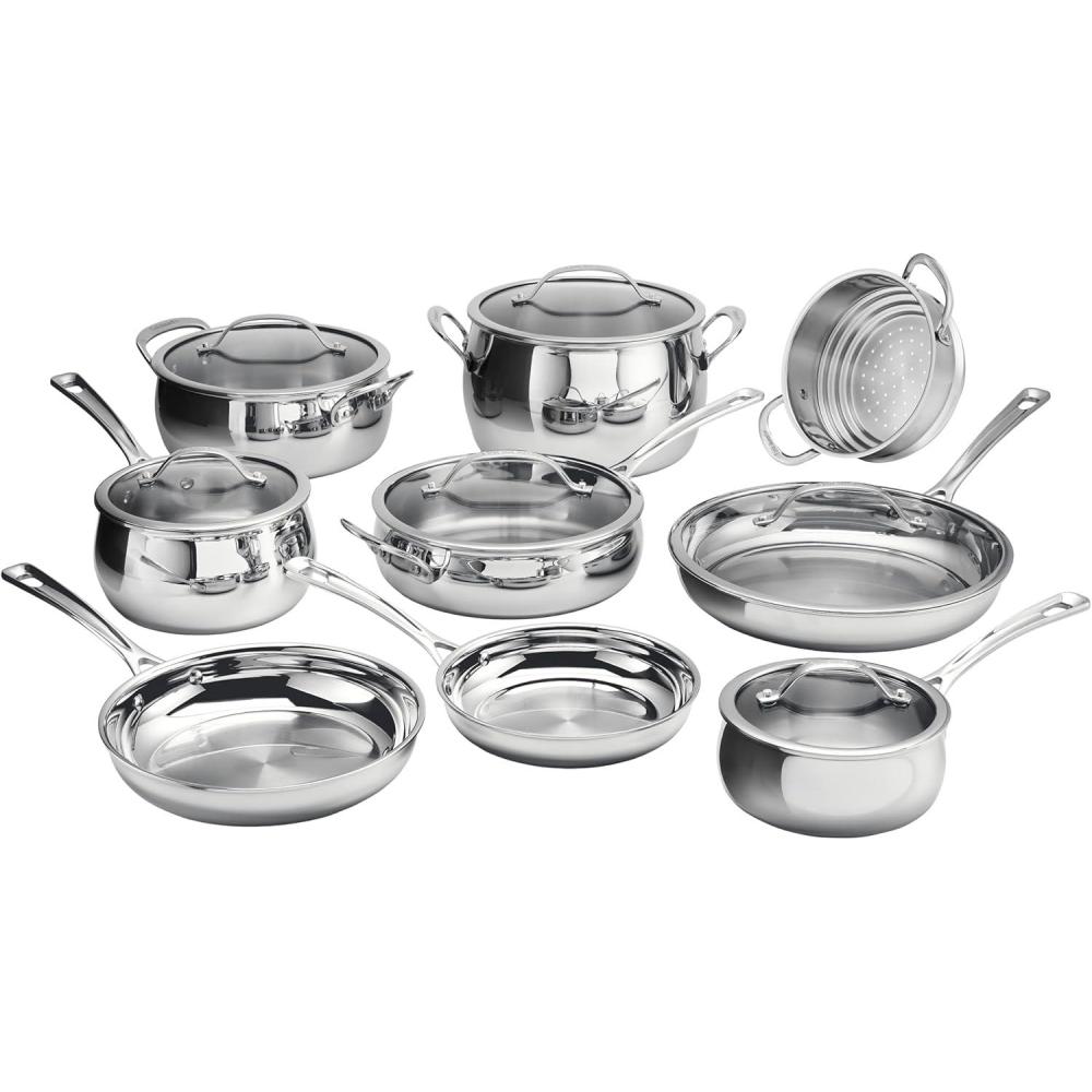 imageCuisinart 15 Piece PureClad TriplePly Stainless Steel Cookware Set PCST15