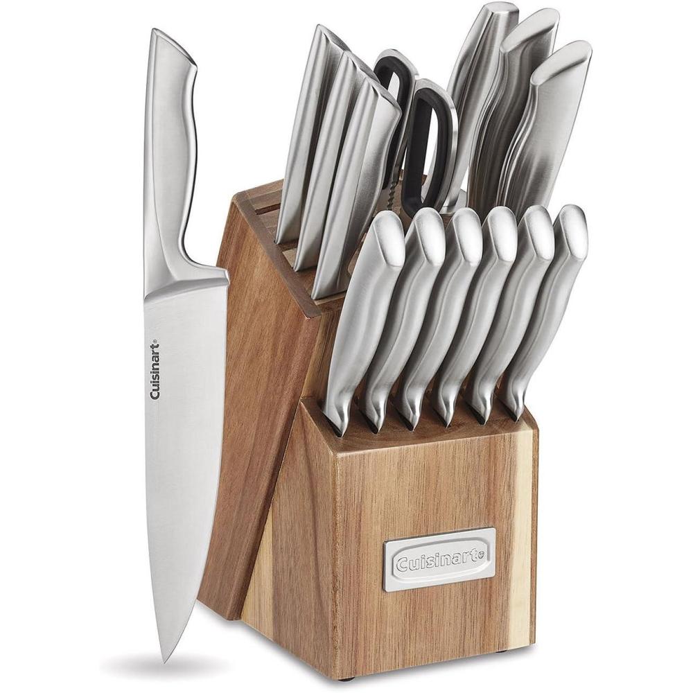 imageCuisinart 15pc German Stainless Steel Hollow Handle Cutlery Block Set wAcacia Block