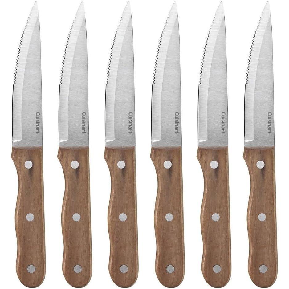 imageCuisinart C55WS6STK Advantage Cutlery 6Piece Triple Rivet Walnut Steak Knife Set