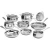imageCuisinart 15 Piece PureClad TriplePly Stainless Steel Cookware Set PCST15