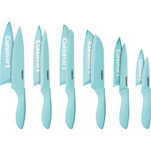 Cuisinart 12-Piece Kitchen Knife Set, Advantage Color Collection with Blade Guards, Multicolored, C55-12PCER1(Aqua)