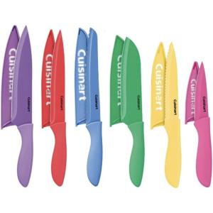 Cuisinart 12-Piece Kitchen Knife Set, Advantage Color Collection with Blade Guards, Multicolored, C55-12PCER1(Multi Brights)