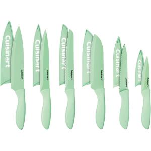 Cuisinart 12-Piece Kitchen Knife Set, Advantage Color Collection with Blade Guards, Multicolored, C55-12PCER1(Pistachio)