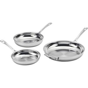 Cuisinart 3 Piece PureClad, Triple-Ply Stainless Steel Skillet Set, PCST22-81012
