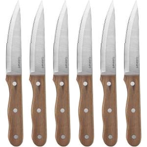 Cuisinart C55W-S6STK Advantage Cutlery 6-Piece Triple Rivet Walnut Steak Knife Set