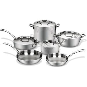 Cuisinart French Classic Tri-Ply Stainless 3-Piece Saucepan and Double Boiler Set(10-Piece)