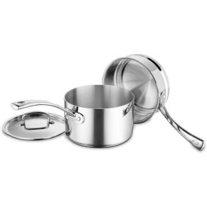 Cuisinart French Classic Tri-Ply Stainless 3-Piece Saucepan and Double Boiler Set(3 Quarts)