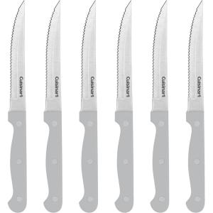 Cuisinart Knife Set, 6pc Steak Knife Set with Steel Blades for Precise Cutting, Lightweight, Stainless Steel & Durable, C77TR-6PSK, Black(Gray)
