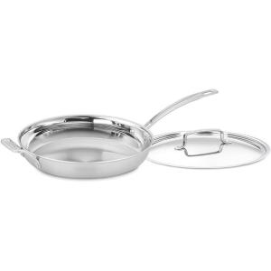 Cuisinart MCP22-30HCN Multiclad Pro Triple Ply 12-Inch Handle and Cover, Non-stick Skillet w/Helper