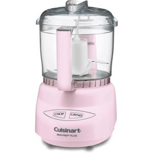 Cuisinart Mini-Prep Plus Food Processor, 24-Ounce Mini Food Processor to Chop Herbs, Vegetables, and Hard Cheese, 24-Ounce Work Bowl, Reversible Stainless Steel Blade, DLC-2ABC, Brushed Chrome(Pink)