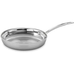 Cuisinart MultiClad Pro 12″ w/Helper Handle Skillet, Inch, Stainless Steel(10-Inch)