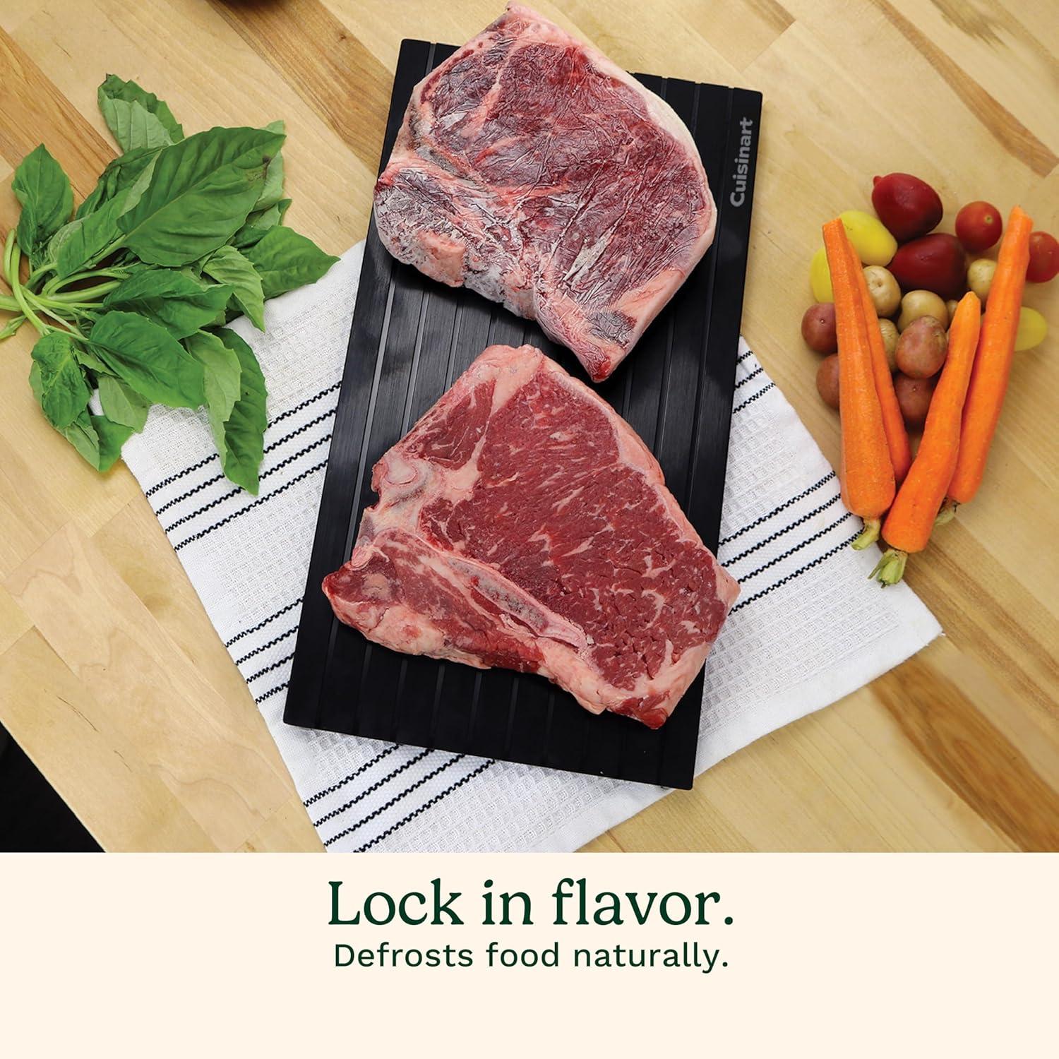 imageCuisinart BBQ Defrosting Tray Conductive Aluminum Rapid Thaw Plate for Frozen Meat Quick Defrosting Tool that Preserves Natural Flavors Non Stick Easy to Clean Kitchen Gadget amp Grilling Accessories138 x 78 x 05