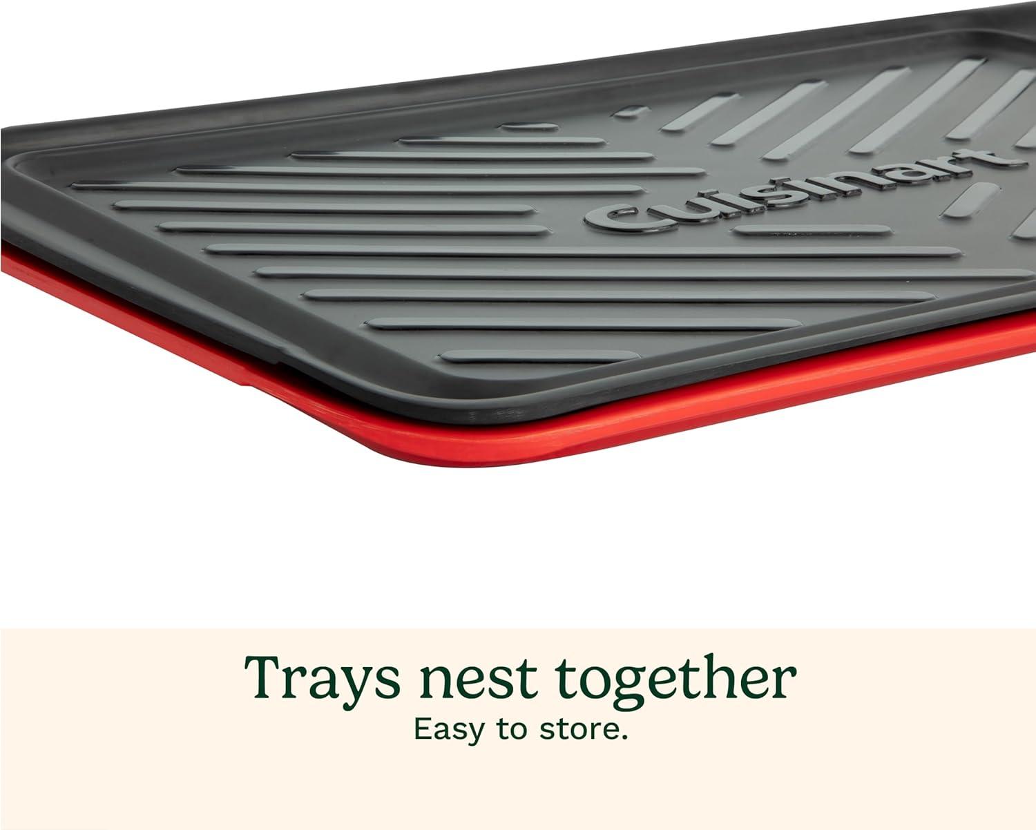 imageCuisinart Grilling Prep amp Serve Trays 17x105 inch BBQ Tray Safe for Food Handling 2 Dishwasher Safe Nesting Trays Black amp Red Perfect Grilling Accessories for Cooked amp Raw Meat Fits 6 BurgersMedium 17 x 105 Pack of 6