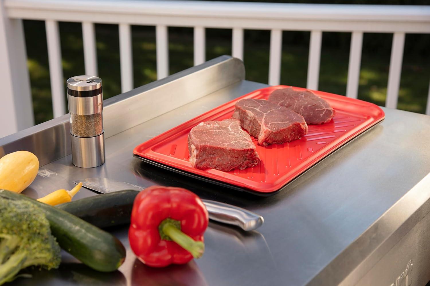 imageCuisinart Grilling Prep amp Serve Trays 17x105 inch BBQ Tray Safe for Food Handling 2 Dishwasher Safe Nesting Trays Black amp Red Perfect Grilling Accessories for Cooked amp Raw Meat Fits 6 BurgersMedium 17 x 105