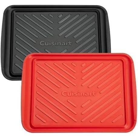 imageCuisinart Grilling Prep amp Serve Trays 17x105 inch BBQ Tray Safe for Food Handling 2 Dishwasher Safe Nesting Trays Black amp Red Perfect Grilling Accessories for Cooked amp Raw Meat Fits 6 BurgersMedium 17 x 105 Pack of 6