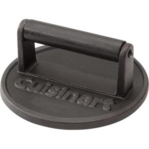 Cuisinart 6″ Stainless Steel Smashed Burger Press, Juicy and Crispy Burgers for BBQs, Cookouts(Cast Iron)