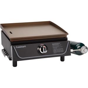 Cuisinart 17” Tabletop Gas Griddle, Easy Assembly Compact Outdoor Flat-Top Grill with Grease Cup, 255 Sq. In Cooking Space Perfect for Camping, Tailgates & BBQs