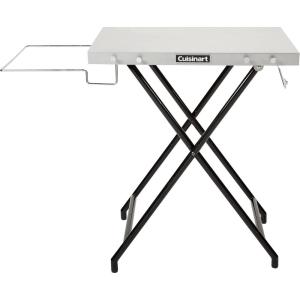 Cuisinart Fold ‘n Go Prep Table, Portable Folding Table and Grill Stand with Tool hooks, Trash Bag Holder, Paper Towel Rack, 24” x 20” Steel Food Prep Station Perfect for BBQs, Tailgates and Camping