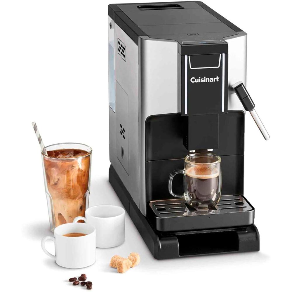 imageCuisinart Espresso Bar Fully Automatic Espresso Machine Makes Hot or Cold CafeQuality Cappuccino Lattes Americanos and Cold Extracted Espresso SteamFrothing Wand for MilkBased Drinks EM550