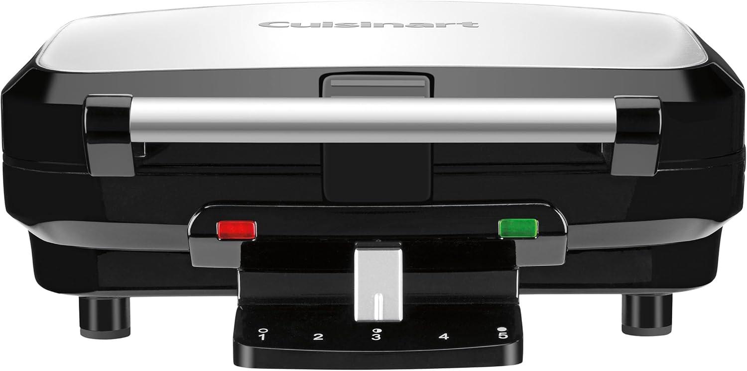 imageCuisinart 4Slice Belgian Waffle Maker Stainless SteelBlack WAF150P1New Square Classic