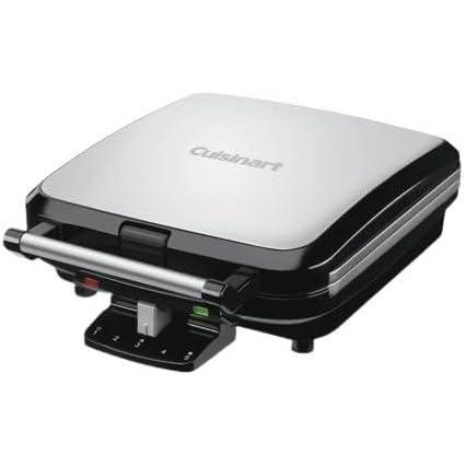 imageCuisinart 4Slice Belgian Waffle Maker Stainless SteelBlack WAF150P1New Square Classic