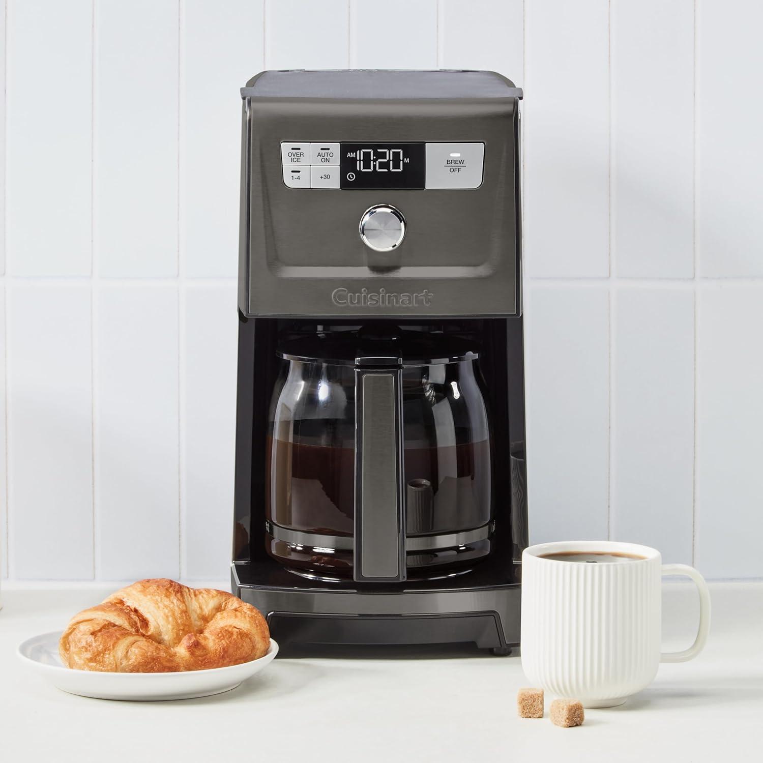 imageCuisinart Coffee Maker 14Cup PerfecTemp Programmable Coffee Machine Glass Carafe with 14 Cup Setting Brew Strength Control Brew Pause and Over Ice Function Black Stainless Steel DCC3500BKSBlack Stainless Steel