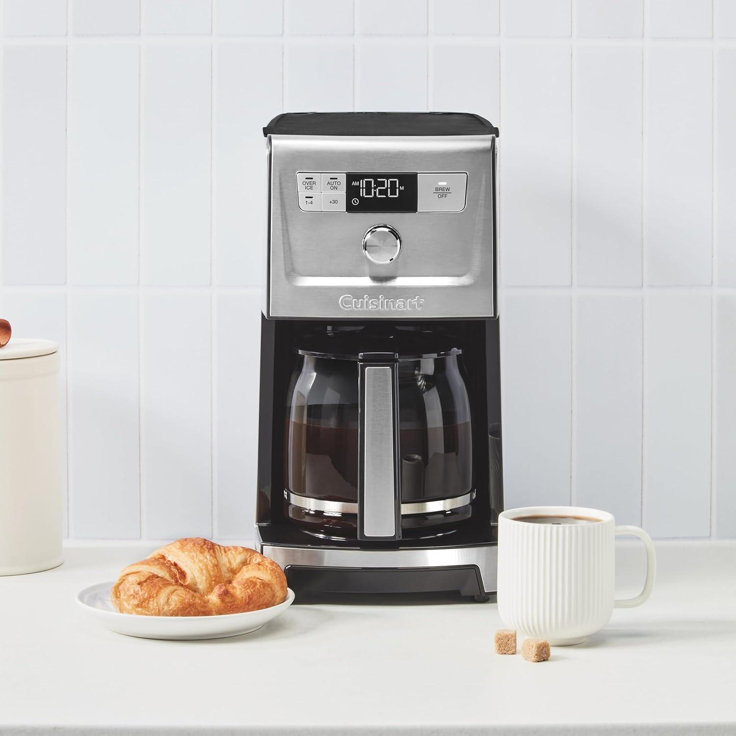 imageCuisinart Coffee Maker 14Cup PerfecTemp Programmable Coffee Machine Glass Carafe with 14 Cup Setting Brew Strength Control Brew Pause and Over Ice Function Black Stainless Steel DCC3500BKSStainless Steel
