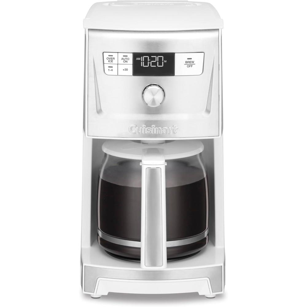 imageCuisinart Coffee Maker 14Cup PerfecTemp Programmable Coffee Machine Glass Carafe with 14 Cup Setting Brew Strength Control Brew Pause and Over Ice Function Black Stainless Steel DCC3500BKSWhite